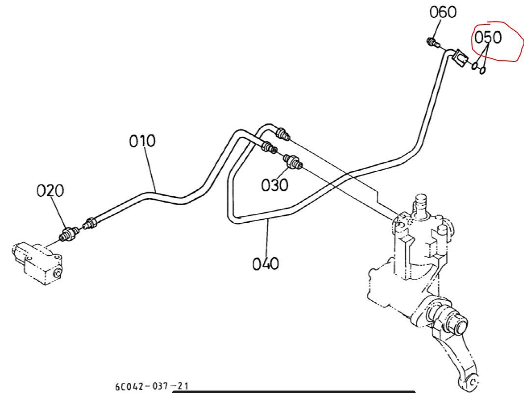 Kubota Compact Tractor B1700 HST Steering Hydraulic Oil Line ORing